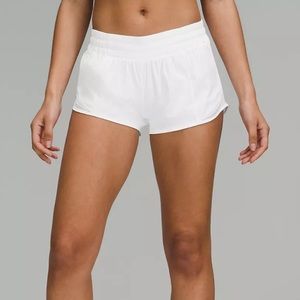 Lululemon White Hotty Hot Low-Rise Lined Shorts